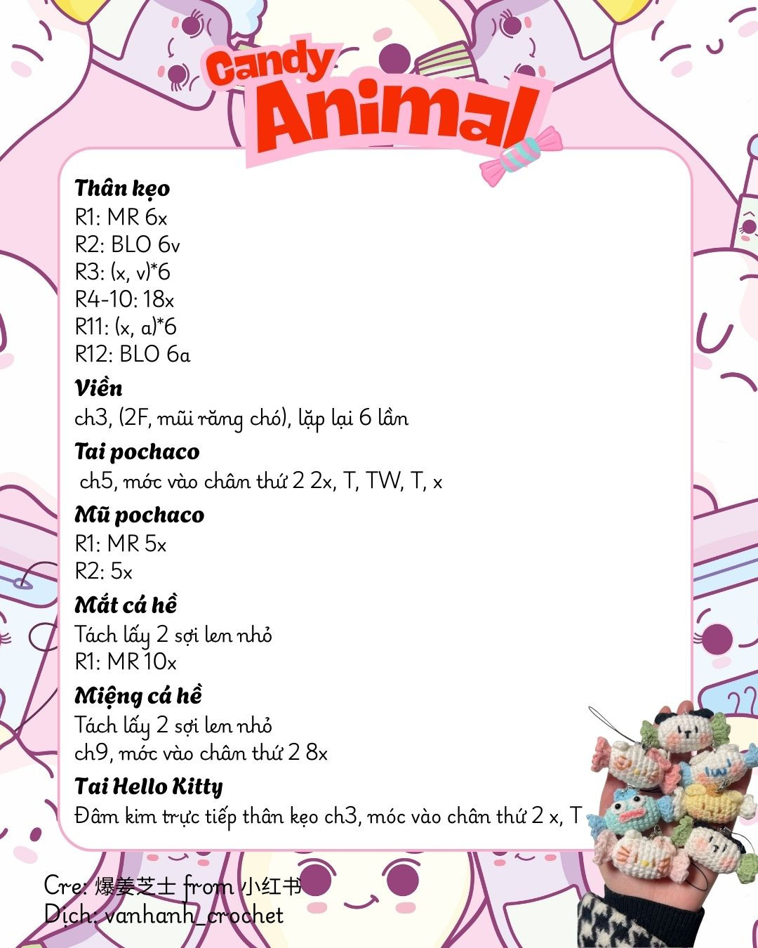 Hướng dẫn móc len Kẹo Động vật dễ thương