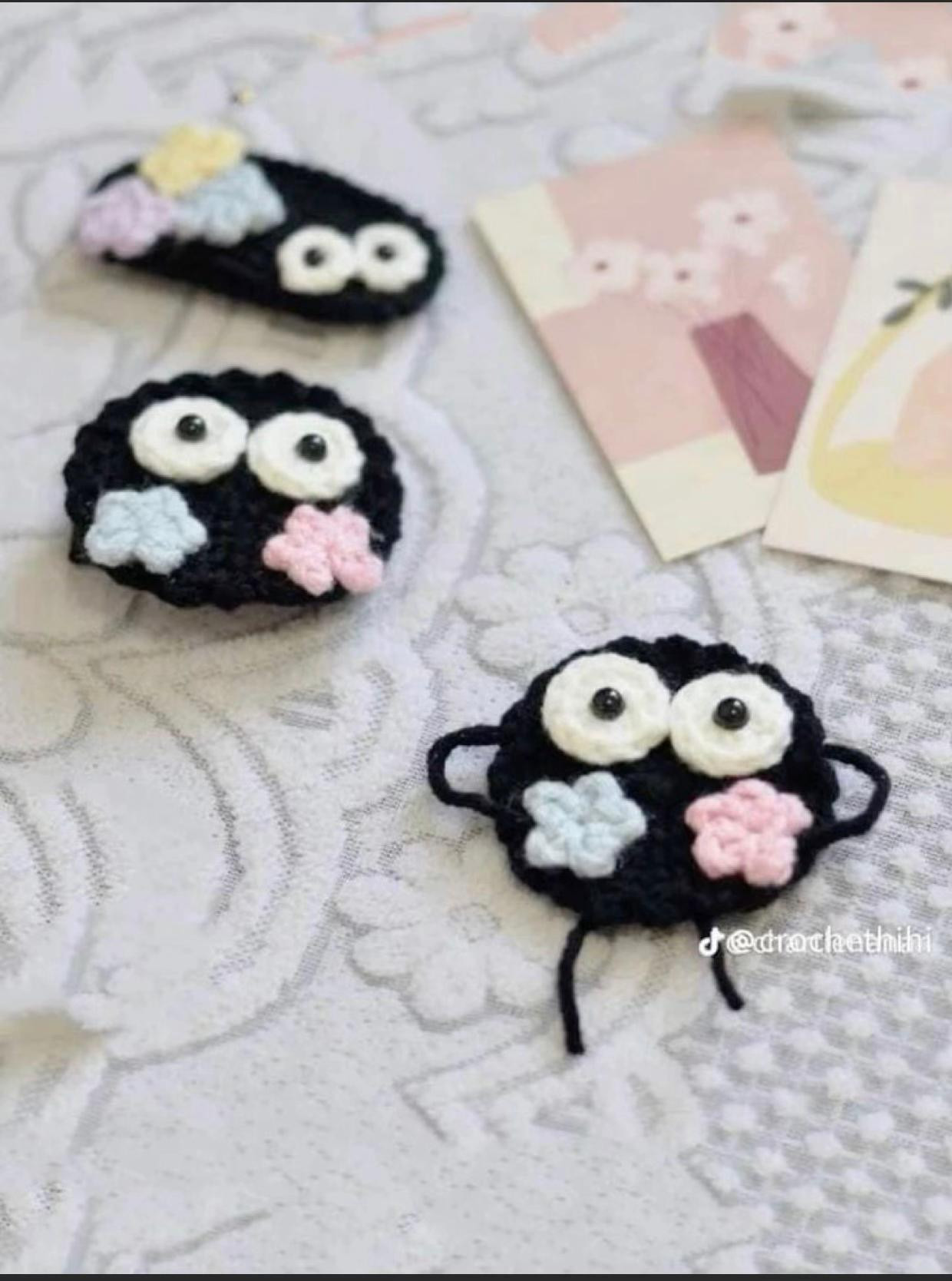 Hướng dẫn móc len kẹp tóc Bò Hóng, nơ và phụ kiện dễ thương