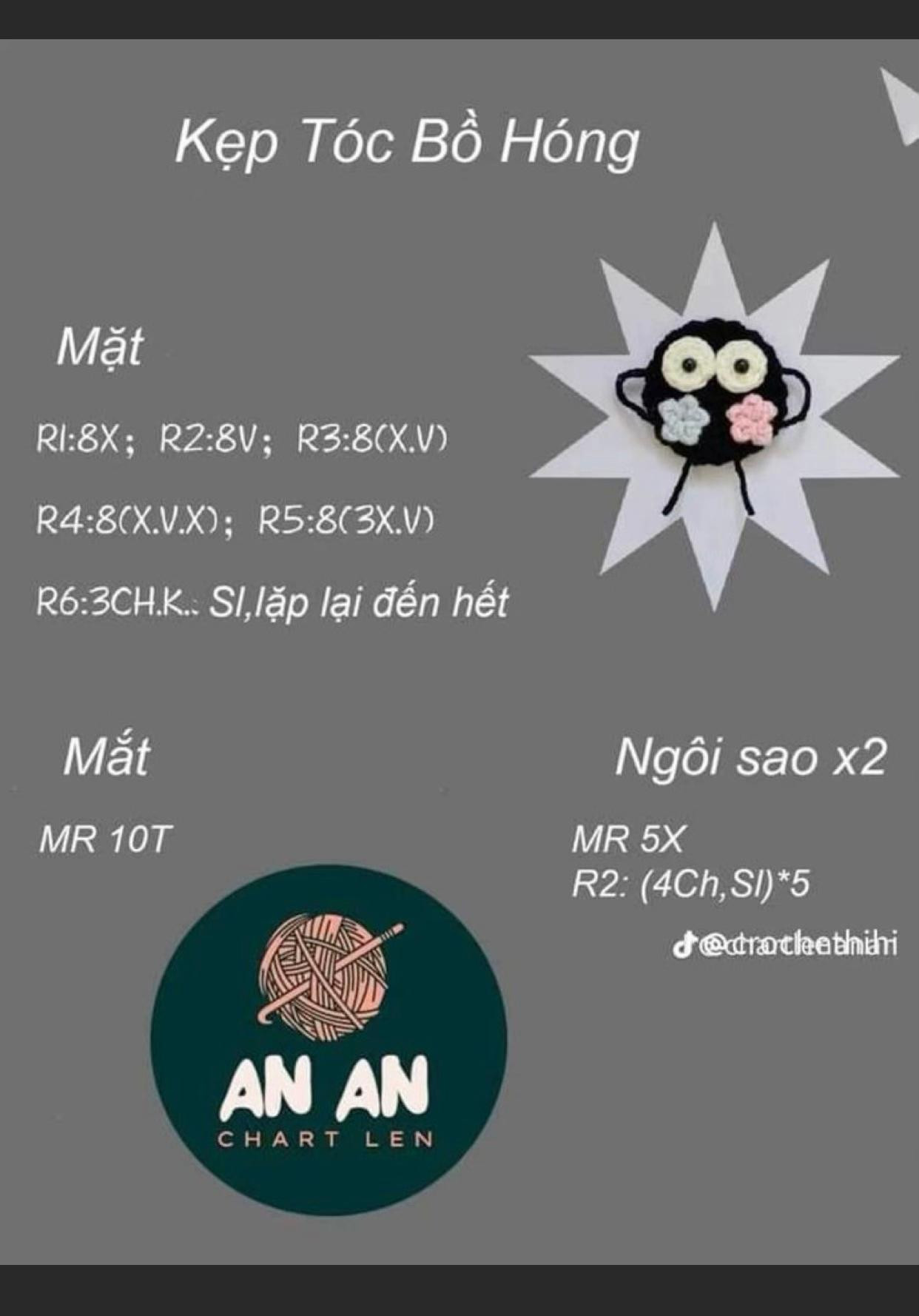 Hướng dẫn móc len kẹp tóc Bò Hóng, nơ và phụ kiện dễ thương