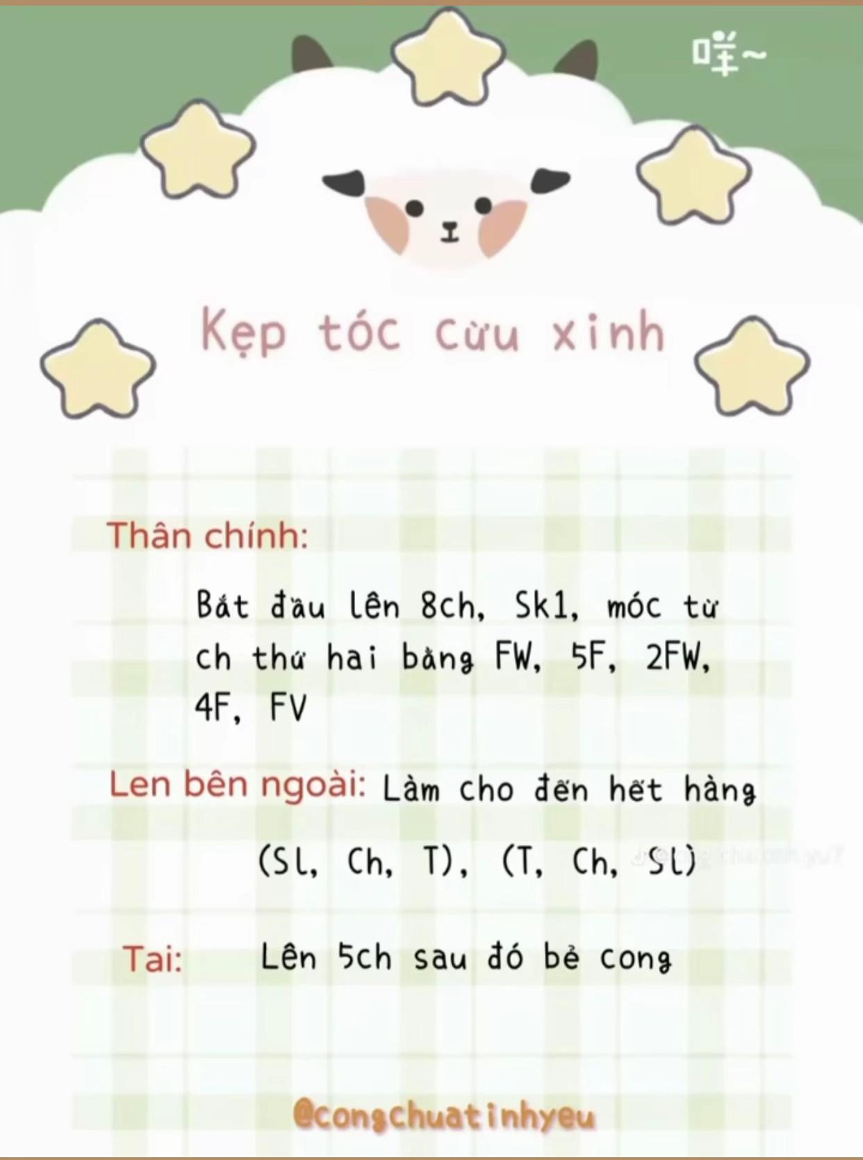 Hướng dẫn móc len kẹp tóc Bò Hóng, nơ và phụ kiện dễ thương