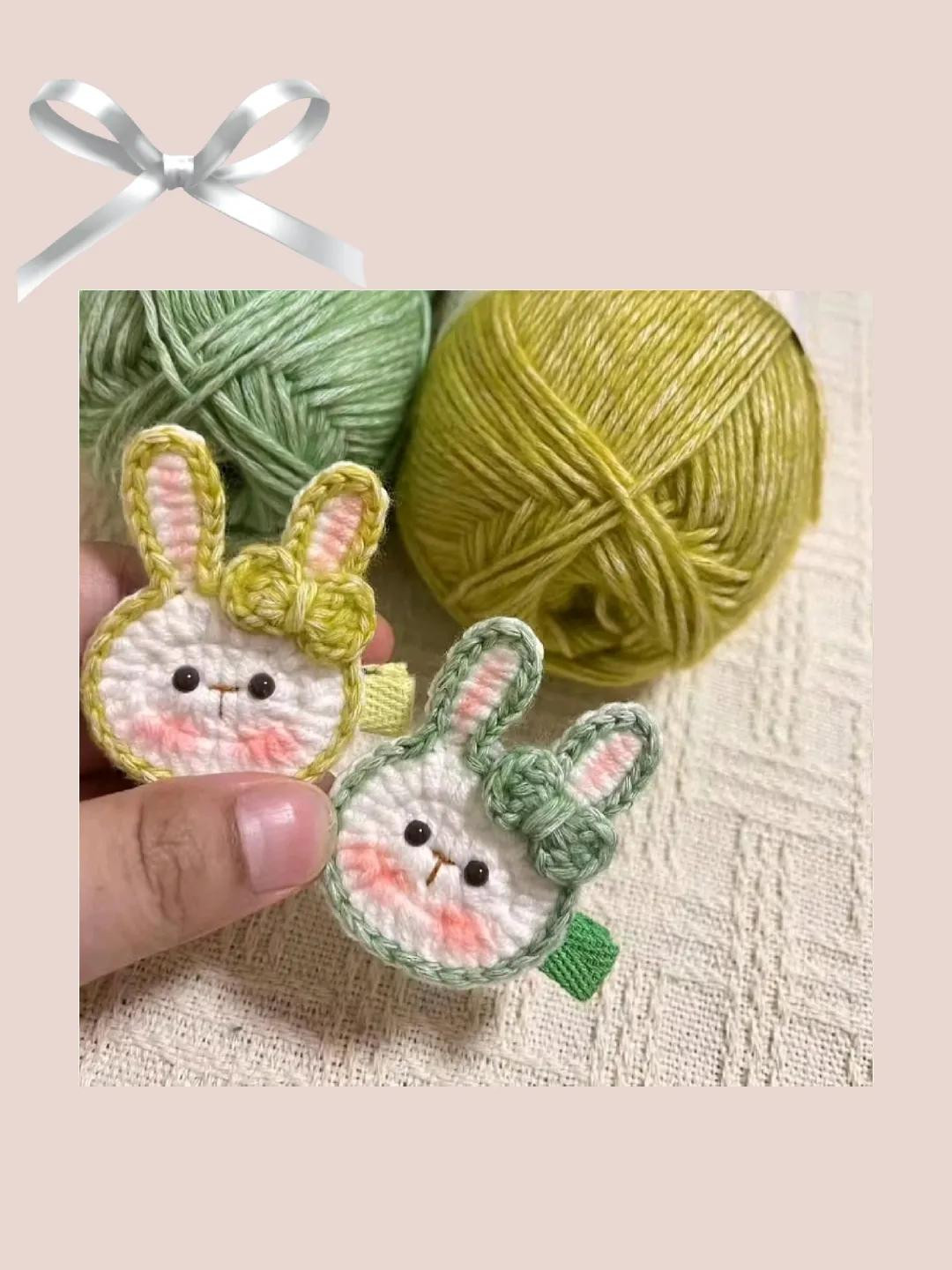 Hướng dẫn móc len kẹp tóc hình thỏ dễ thương nhiều màu sắc