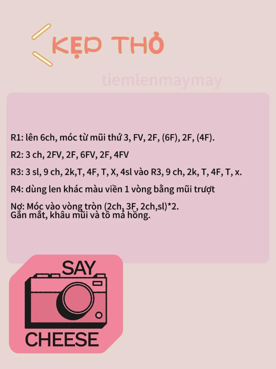 Hướng dẫn móc len kẹp tóc hình thỏ dễ thương nhiều màu sắc