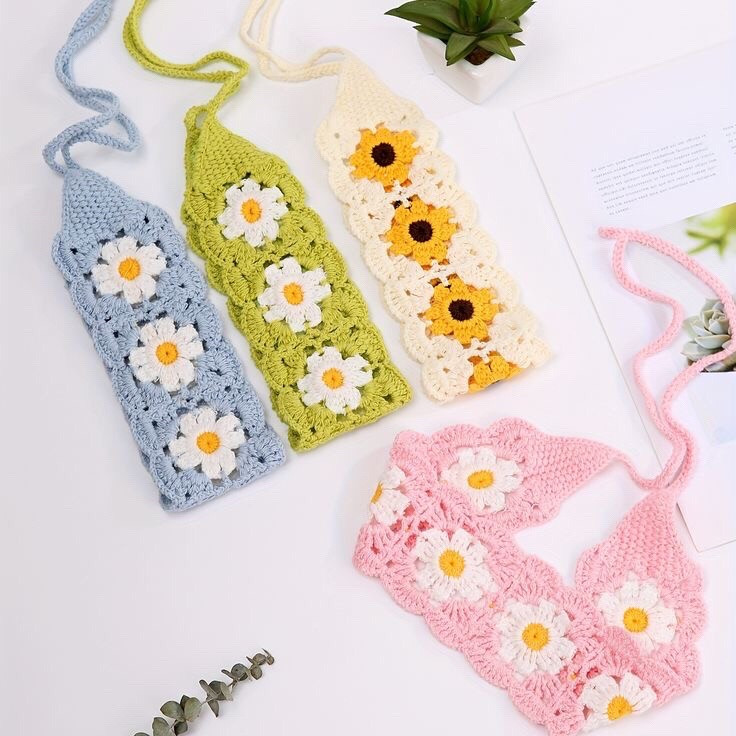 Hướng dẫn móc len khăn quàng hoa nhiều màu sắc