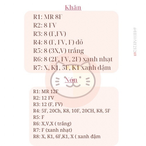 Hướng dẫn móc len khăn và nón hình dưa hấu dễ thương