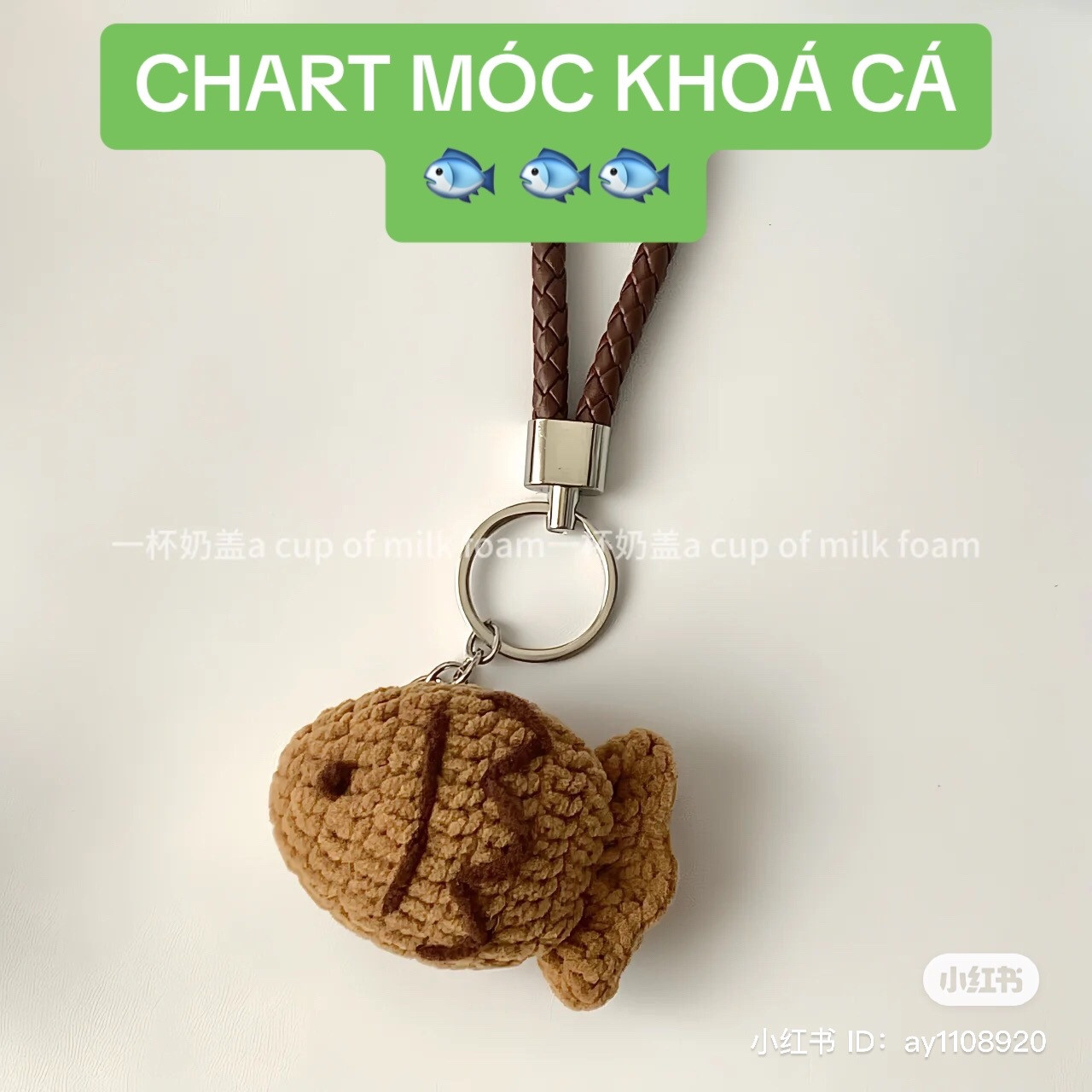 Hướng dẫn móc len khoá cá vàng dễ thương, chart chi tiết từng hàng