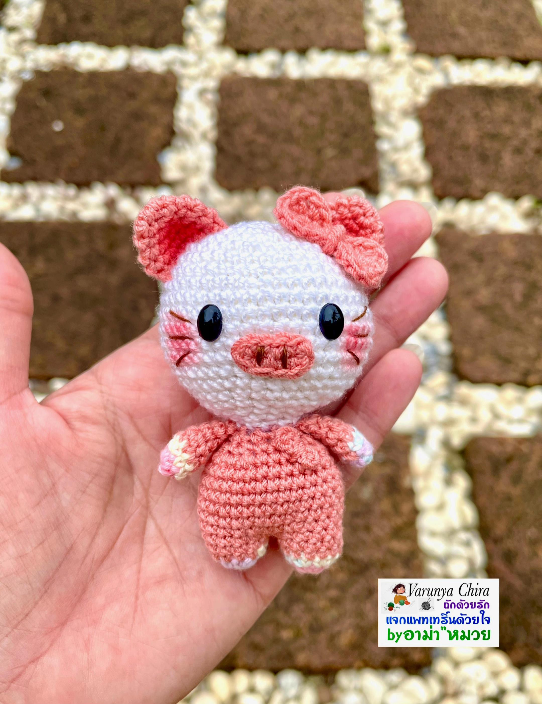 Hướng dẫn móc len Kitty Pig dễ thương