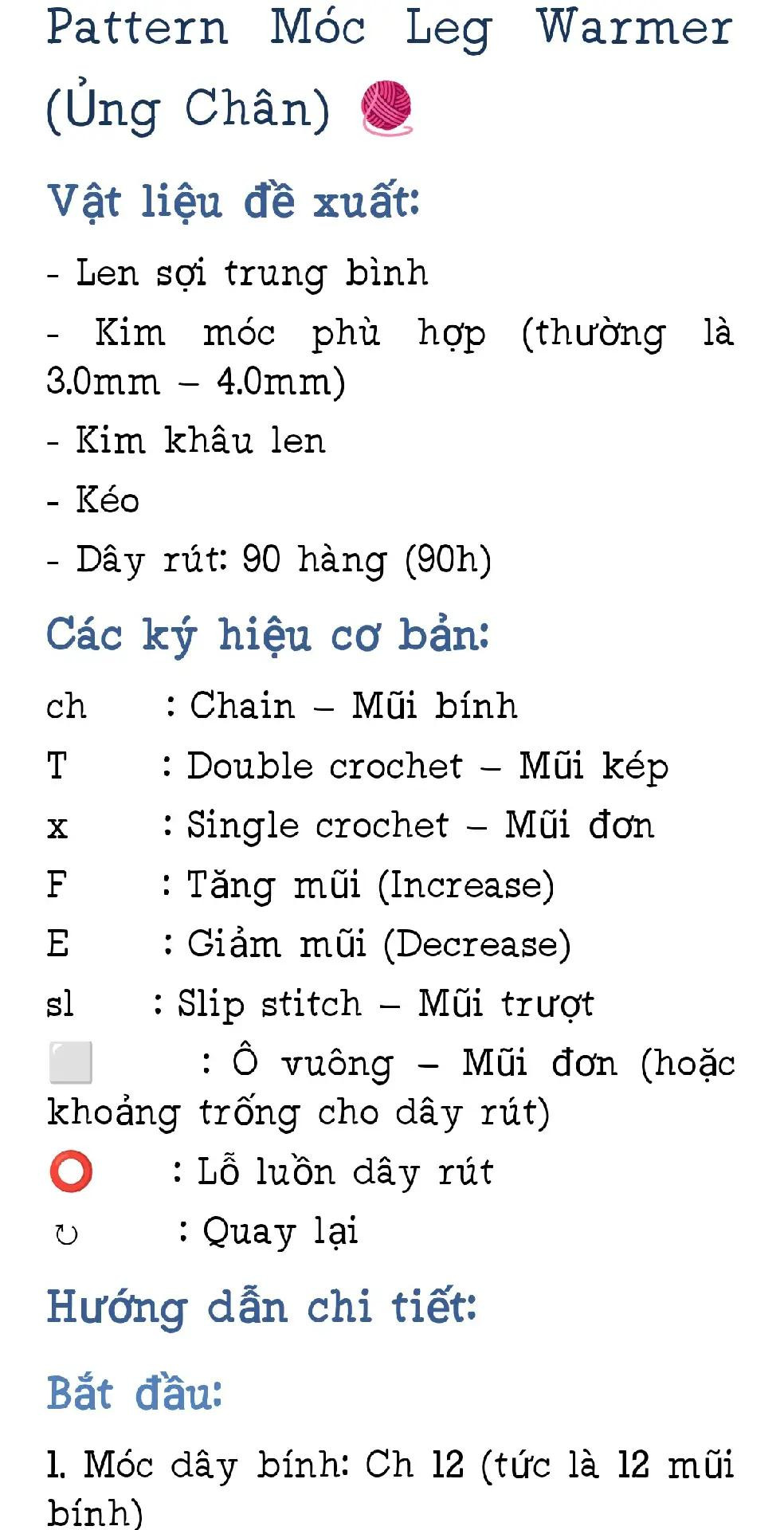 Hướng dẫn móc len Leg Warmer (Ủng chân) sọc nhiều màu