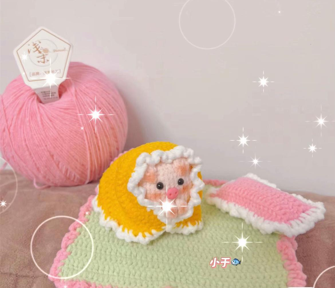 Hướng dẫn móc len Lợn Đắp Chăn dễ thương, phiên bản màu vàng và nâu