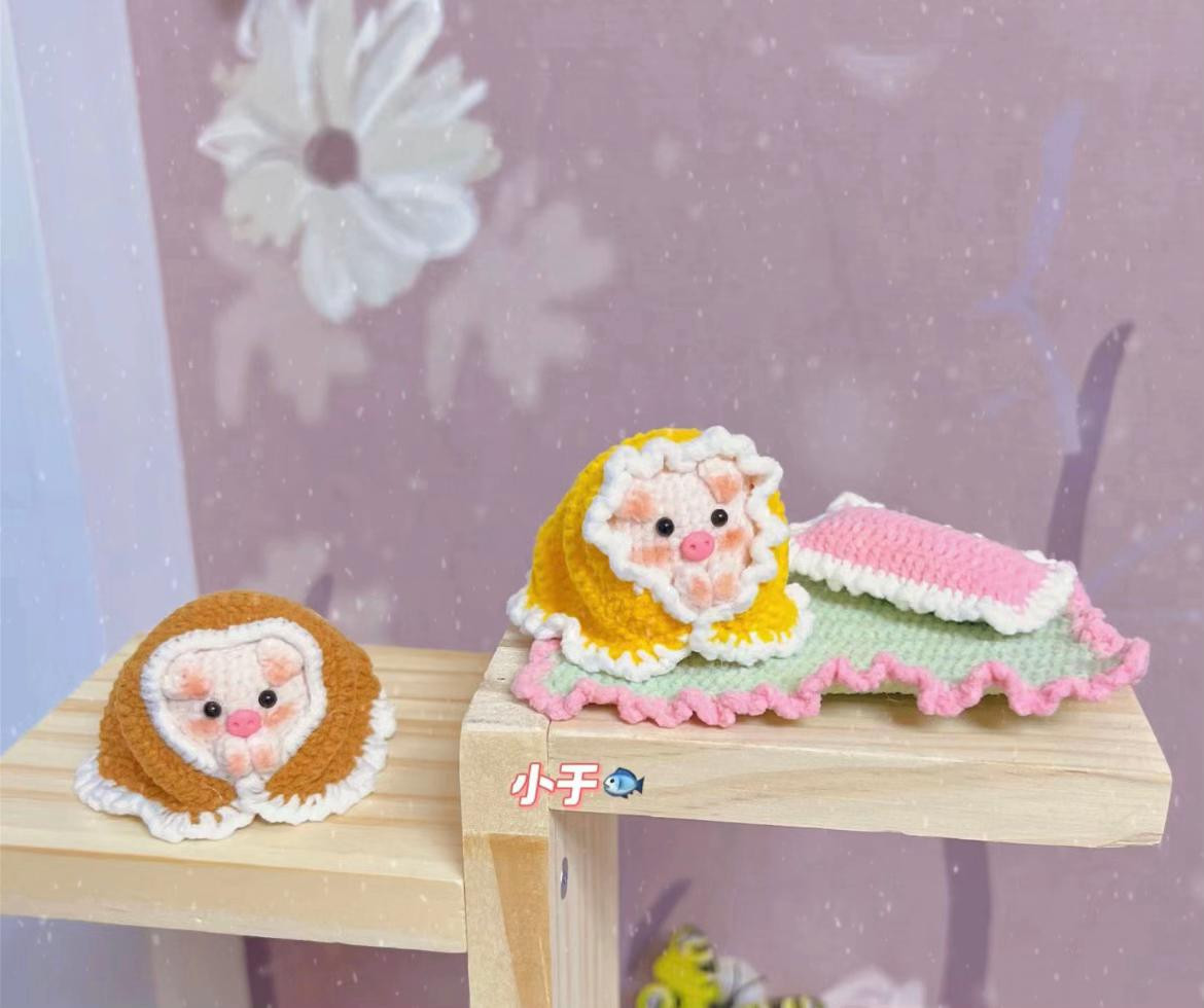 Hướng dẫn móc len Lợn Đắp Chăn dễ thương, phiên bản màu vàng và nâu