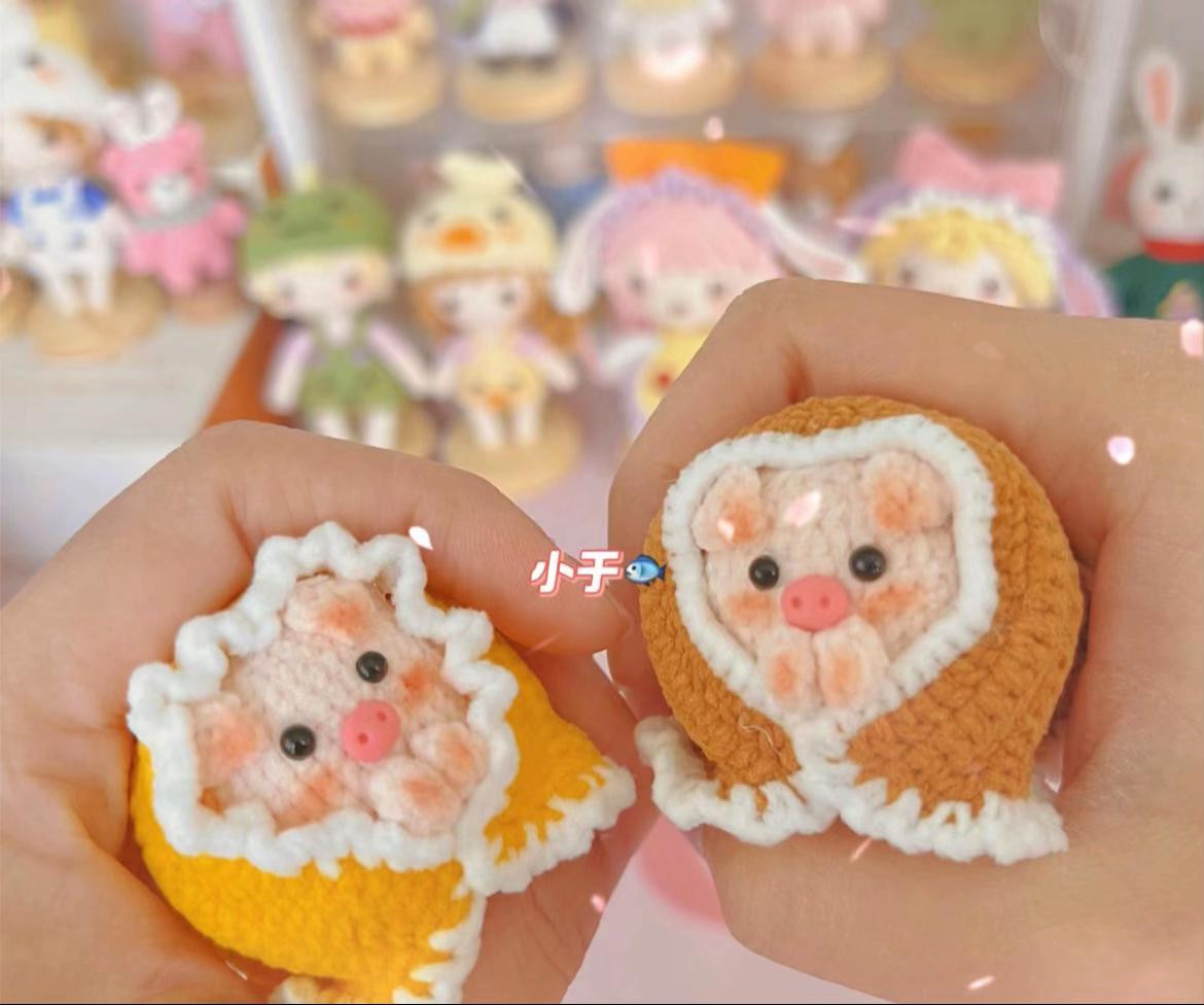 Hướng dẫn móc len Lợn Đắp Chăn dễ thương, phiên bản màu vàng và nâu