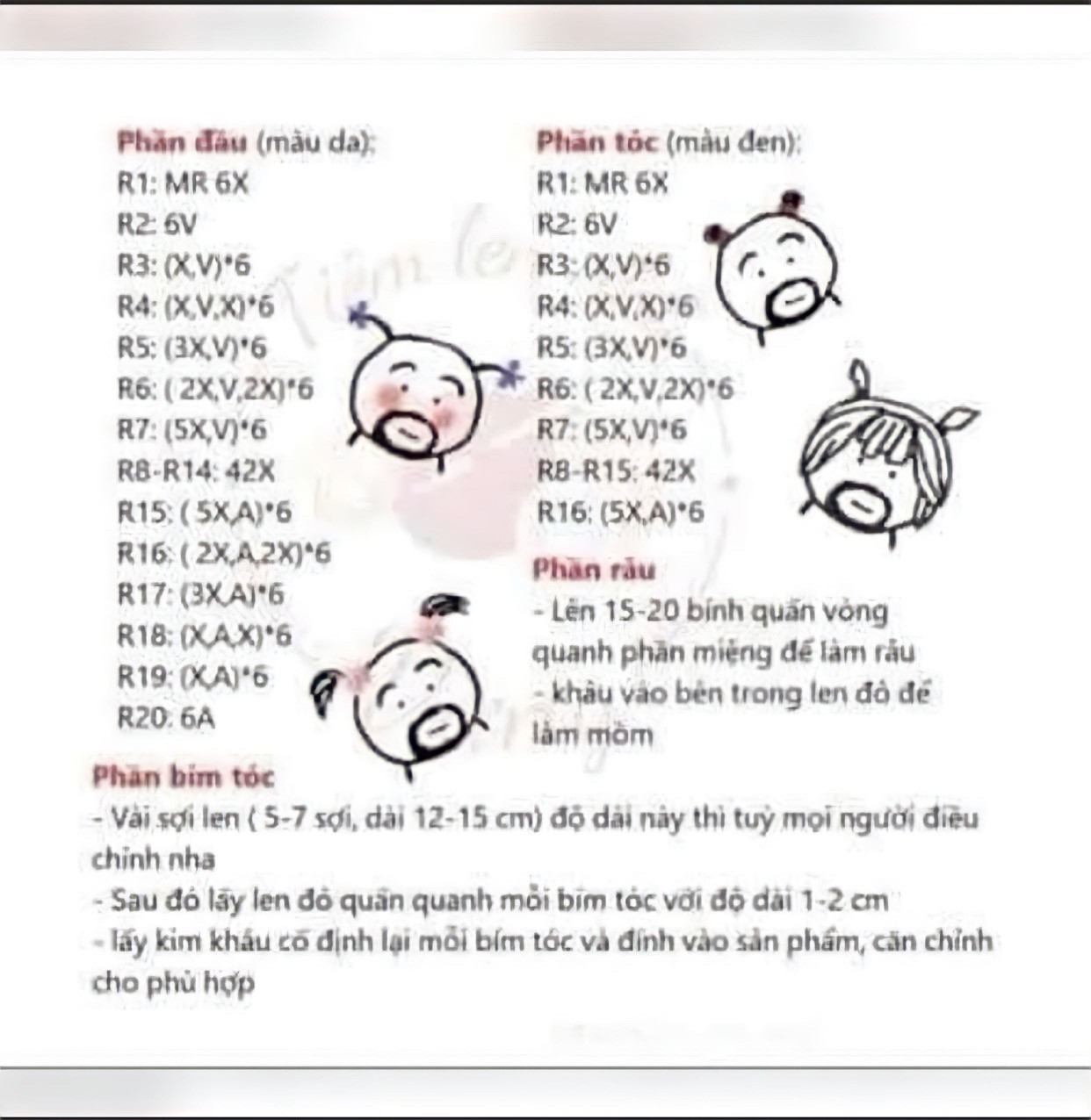 Hướng dẫn móc len mặt nạ nhân vật hoạt hình