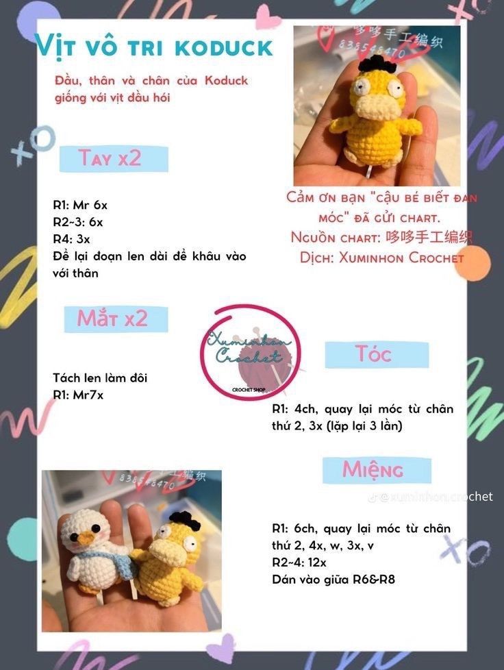 Hướng dẫn móc len mặt nạ nhân vật hoạt hình