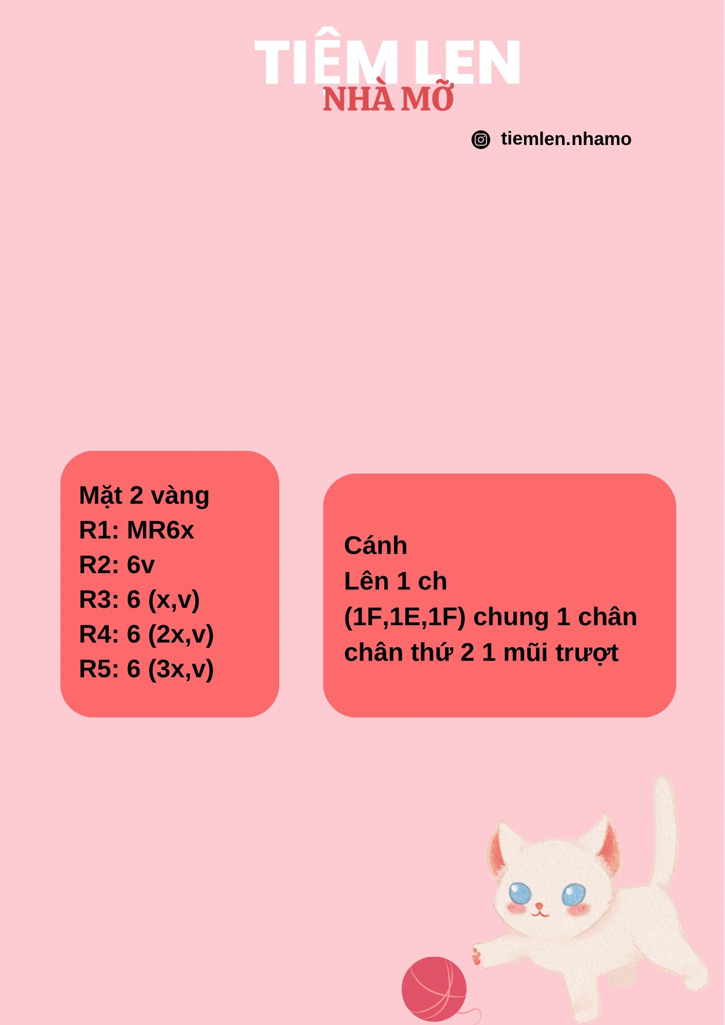 Hướng dẫn móc len mặt sư tử và cánh