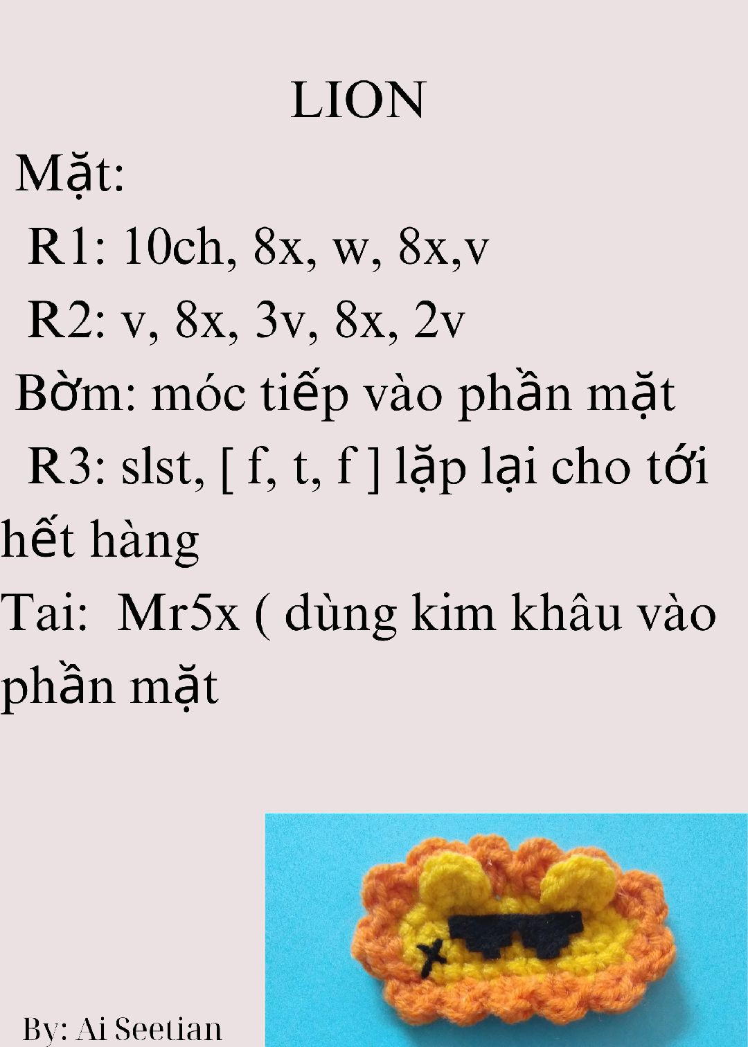 Hướng dẫn móc len mặt sư tử và sóc chuột Chinchilla