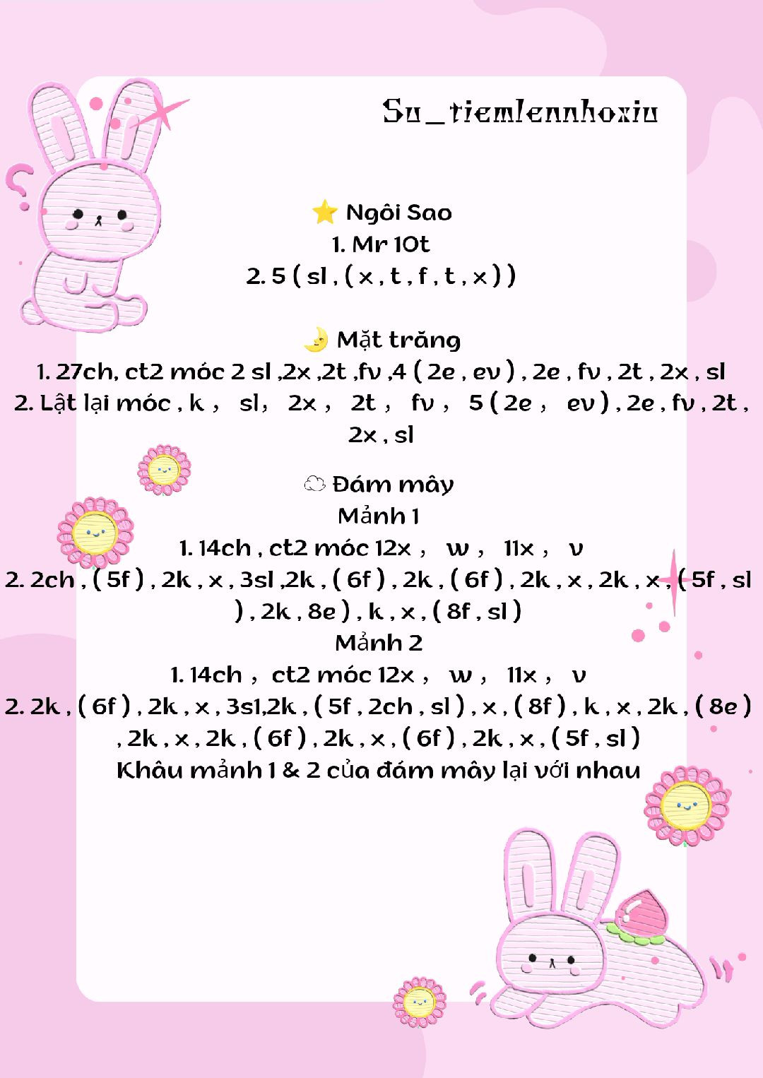 Hướng dẫn móc len Mặt trăng và Đám mây