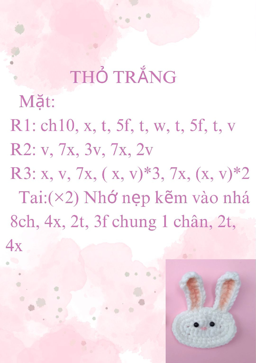 Hướng dẫn móc len mặt trời và thỏ trắng