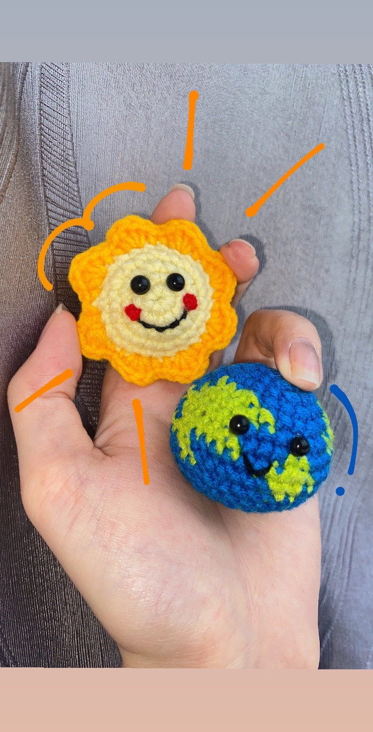 Hướng dẫn móc len Mặt Trời và Trái Đất dễ thương