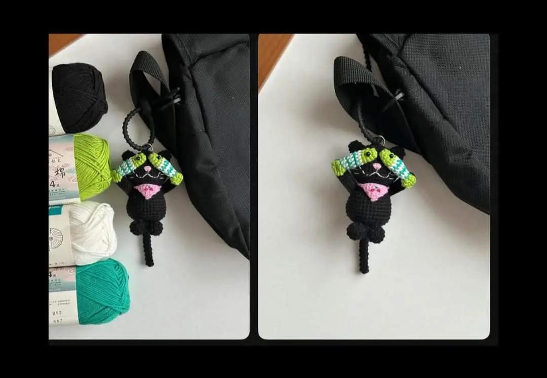 Hướng dẫn móc len Mèo đen cá chép - Chart chi tiết từng hàng