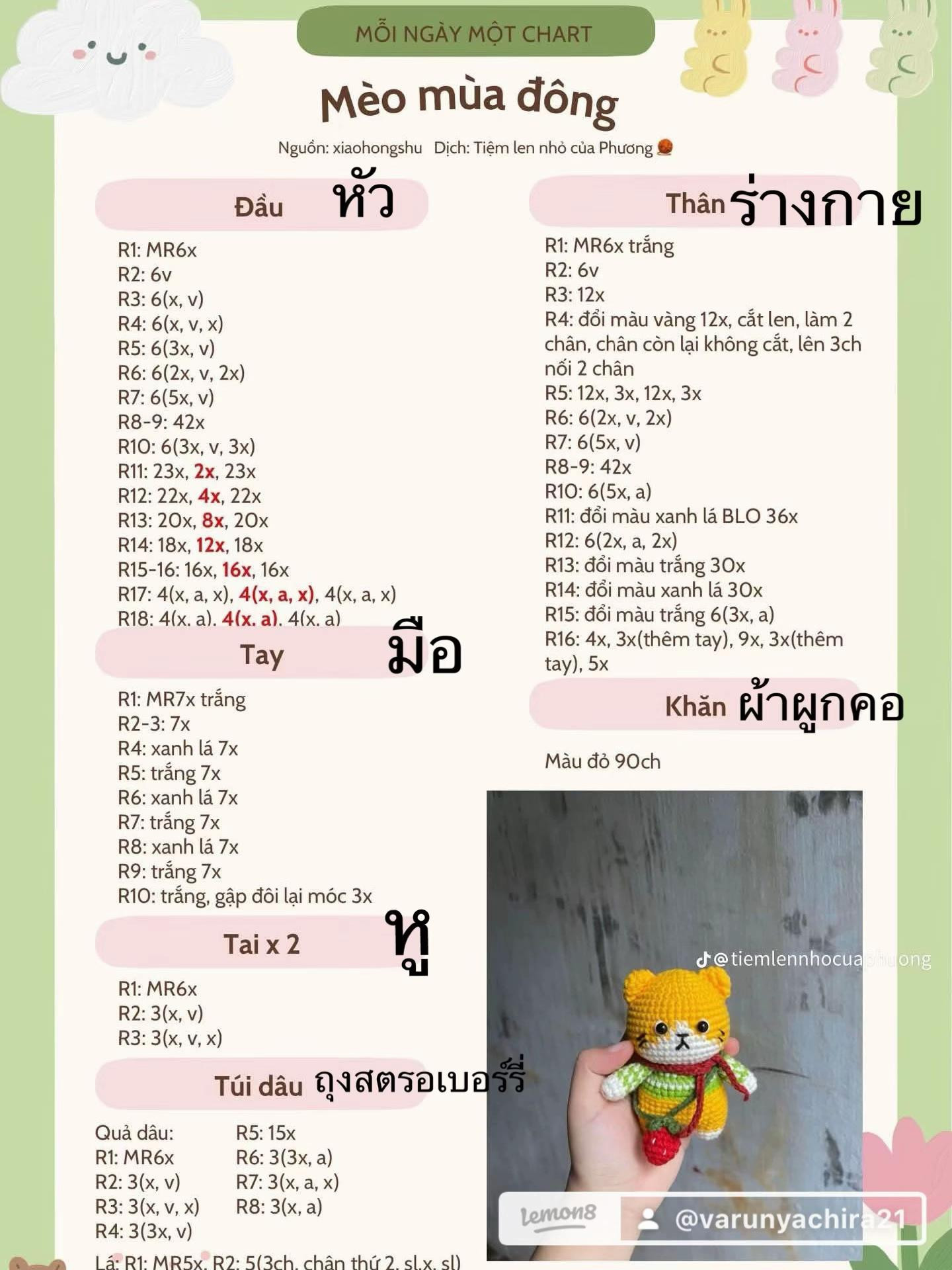 Hướng dẫn móc len Mèo mùa đông dễ thương