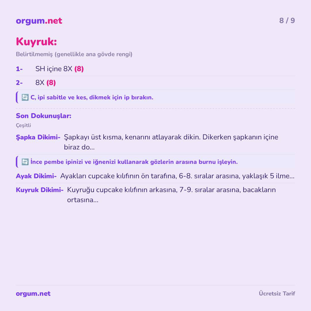 Hướng dẫn móc len miễn phí búp bê thỏ hình bánh cupcake Paskalya Tavşanı Cupcake Amigurumi