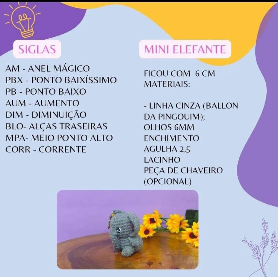 Hướng dẫn móc len Mini Elefante (Chú voi mini) màu xám
