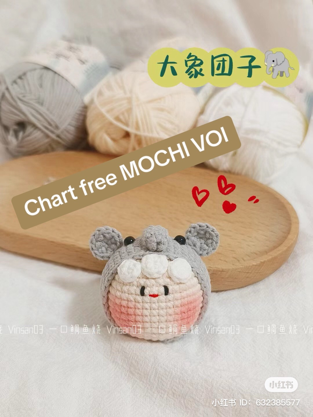Hướng dẫn móc len Mochi Đầu Voi dễ thương