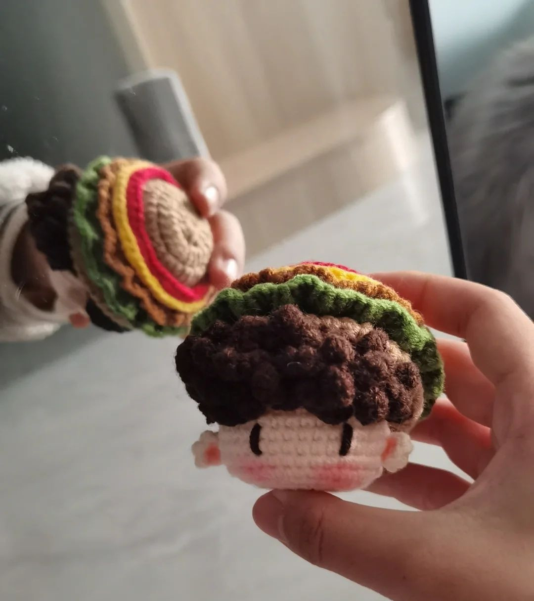 Hướng dẫn móc len mũ burger mochi cute