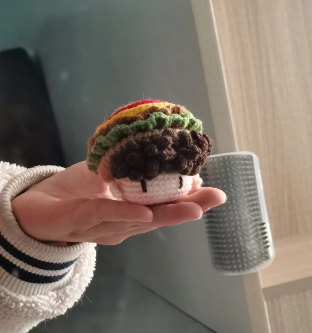 Hướng dẫn móc len mũ burger mochi cute