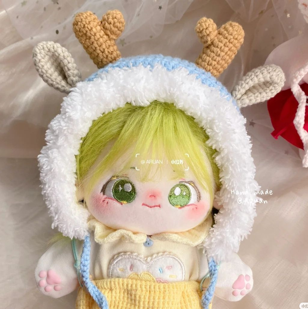 Hướng dẫn móc len mũ tuần lộc màu xanh trắng