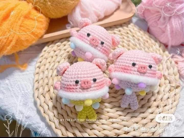 Hướng dẫn móc len Nàng tiên cá heo màu hồng dễ thương