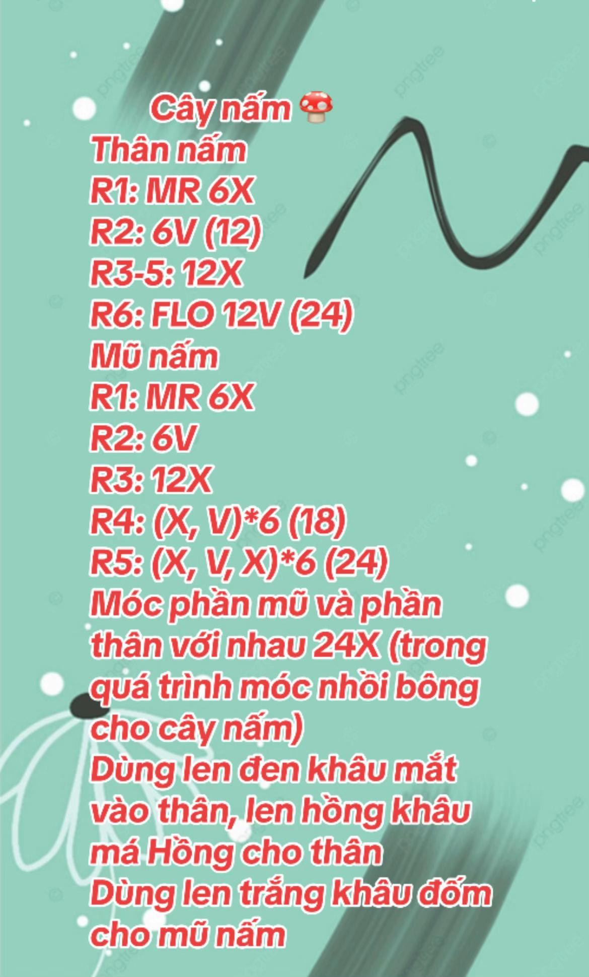 Hướng dẫn móc len ngôi sao, mặt trăng và cây nấm siêu dễ thương