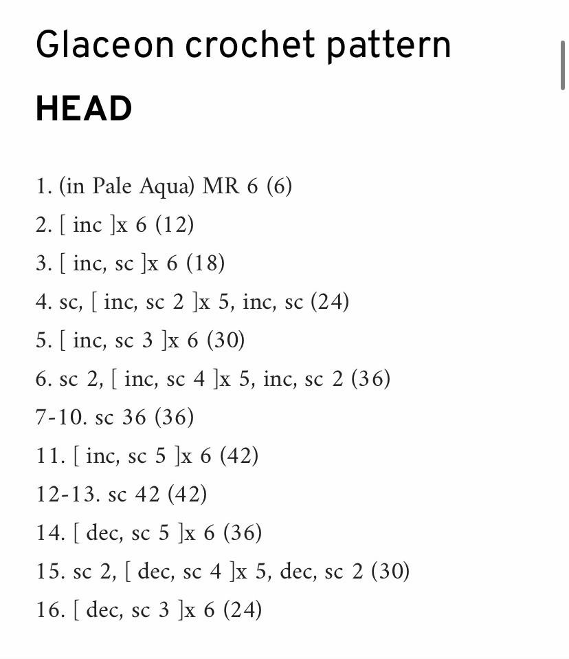 Hướng dẫn móc len nhân vật Glaceon màu xanh