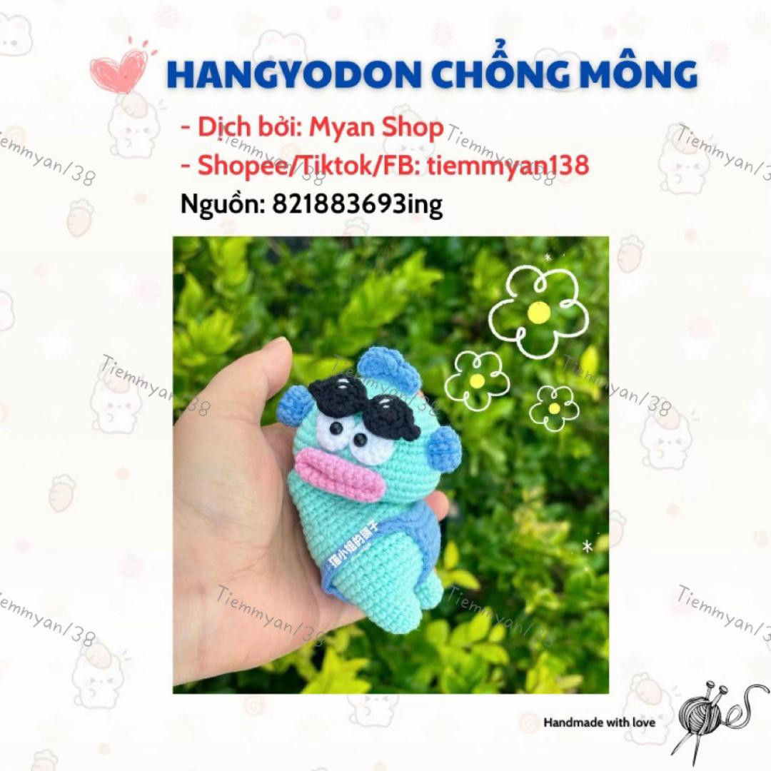 Hướng dẫn móc len nhân vật Hangyodon Chổng Mông Sanrio
