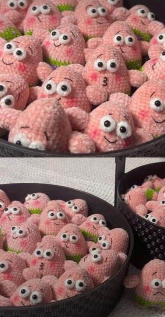 Hướng dẫn móc len Patrick Star, búp bê cá ngựa màu hồng