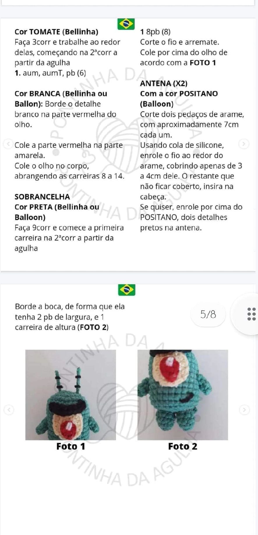 Hướng dẫn móc len Plankton - Búp bê nhân vật hoạt hình SpongeBob