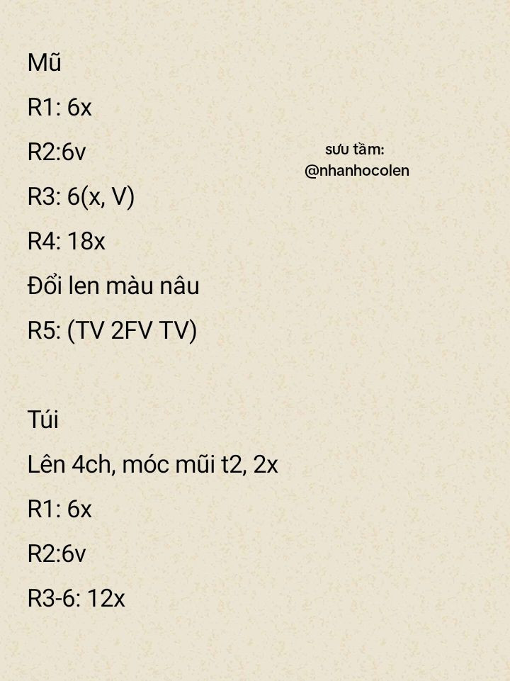 Hướng dẫn móc len Pompompurin màu vàng kem với mũ và túi nâu