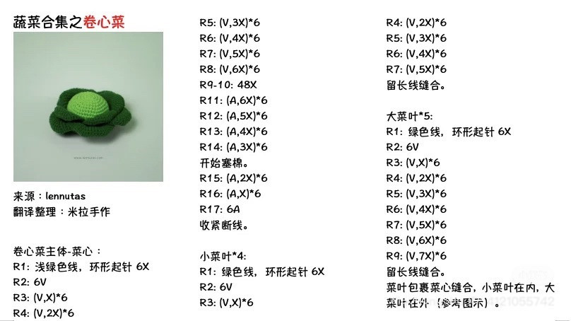 Hướng dẫn móc len rau củ: Cà chua, cà tím, bắp cải