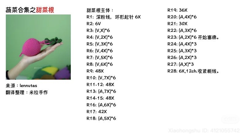 Hướng dẫn móc len rau củ: Cà chua, cà tím, bắp cải