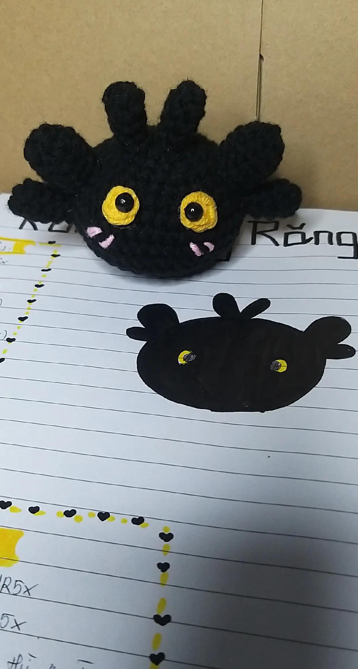 Hướng dẫn móc len Rổng Súng Rỗng - Búp bê rồng đen và trắng dễ thương