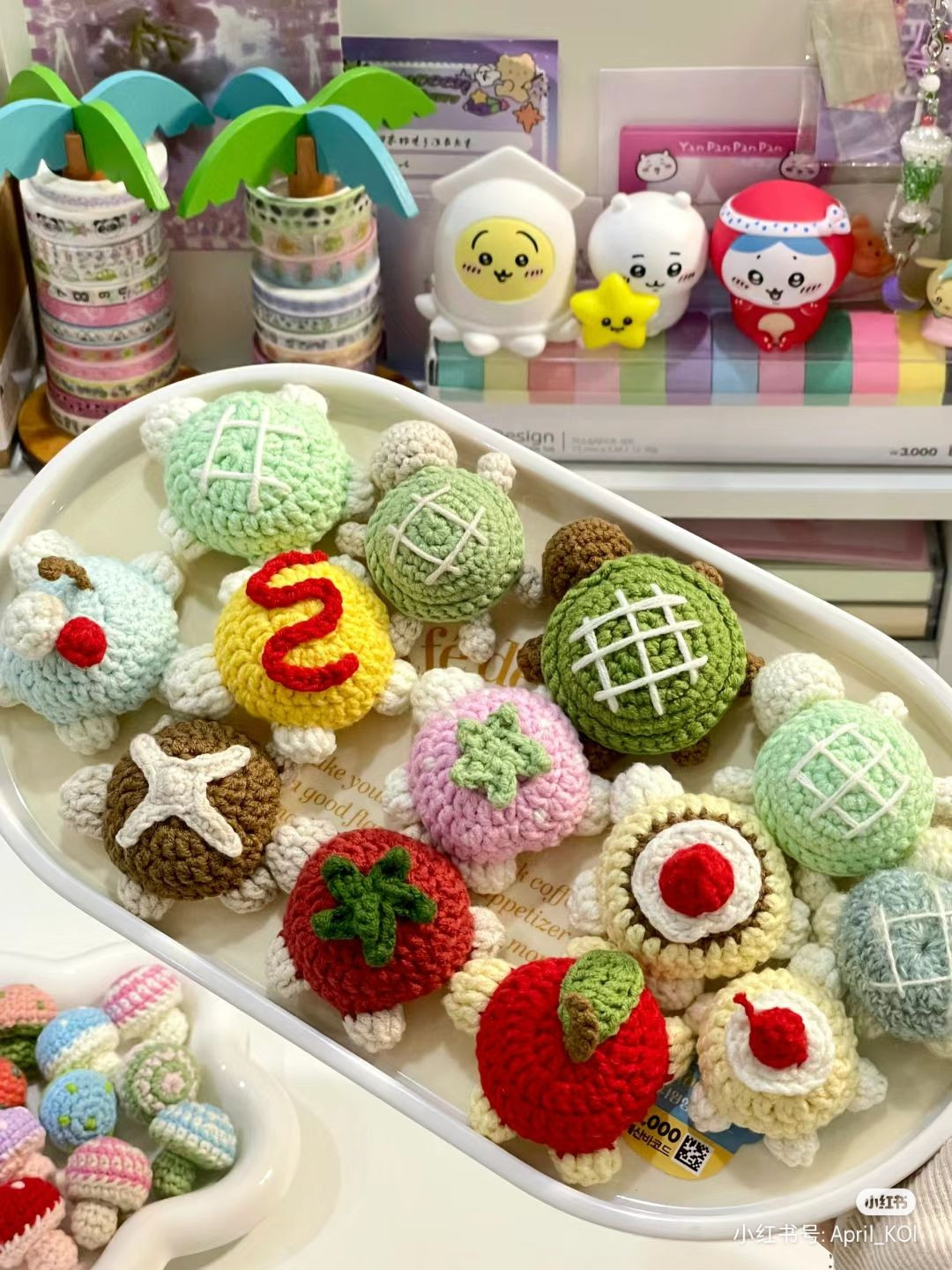 Hướng dẫn móc len rùa trang trí bánh pudding, dâu tây và cà chua