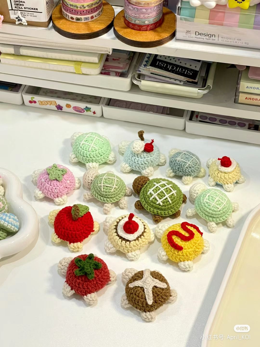 Hướng dẫn móc len rùa trang trí bánh pudding, dâu tây và cà chua