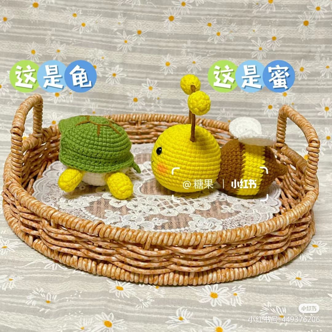 Hướng dẫn móc len rùa và ong mật dễ thương, bảng chỉ dẫn chi tiết từng phần