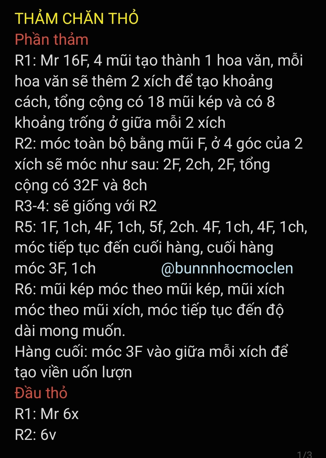 Hướng dẫn móc len thảm chân thỏ màu kem viền xù
