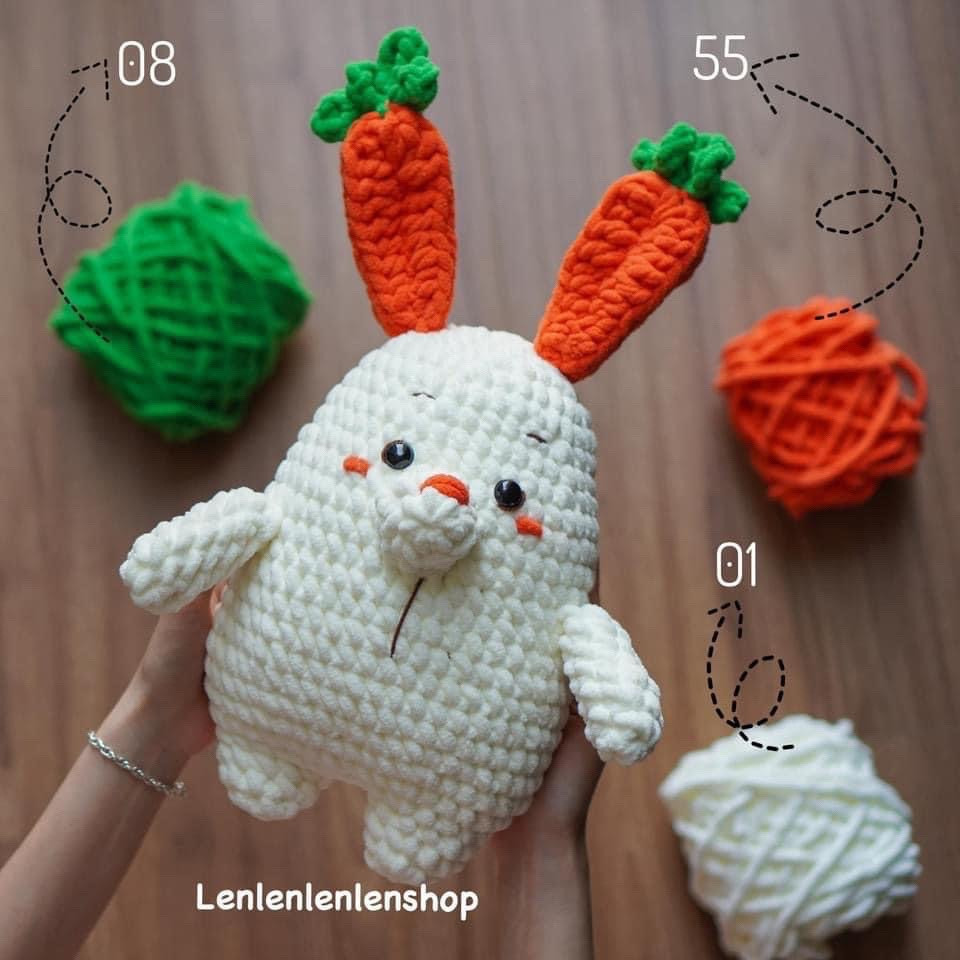 Hướng dẫn móc len Thỏ Cà Rốt dễ thương