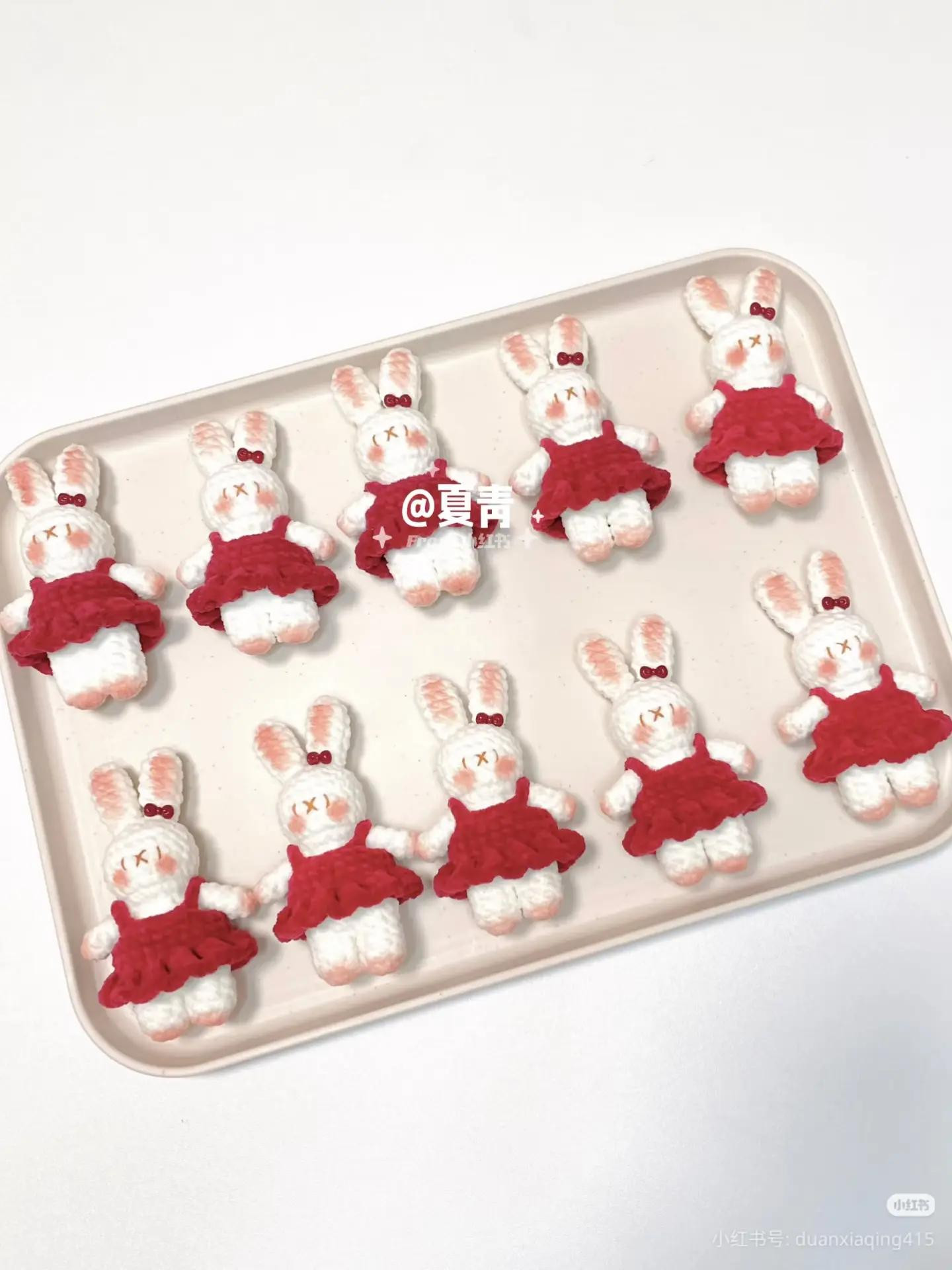 Hướng dẫn móc len Thỏ cute mặc váy đỏ