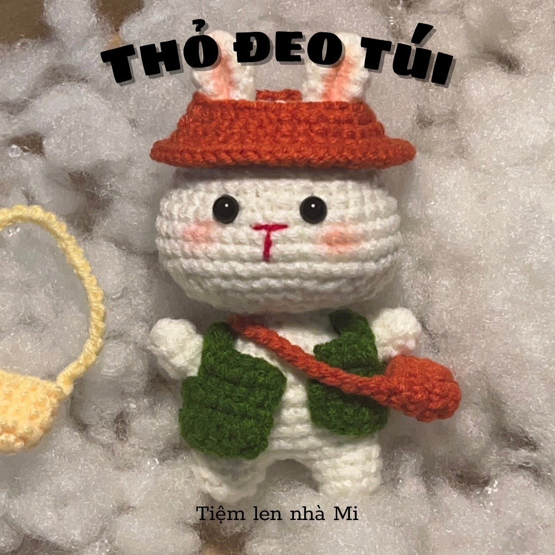 Hướng dẫn móc len Thỏ đeo túi dễ thương