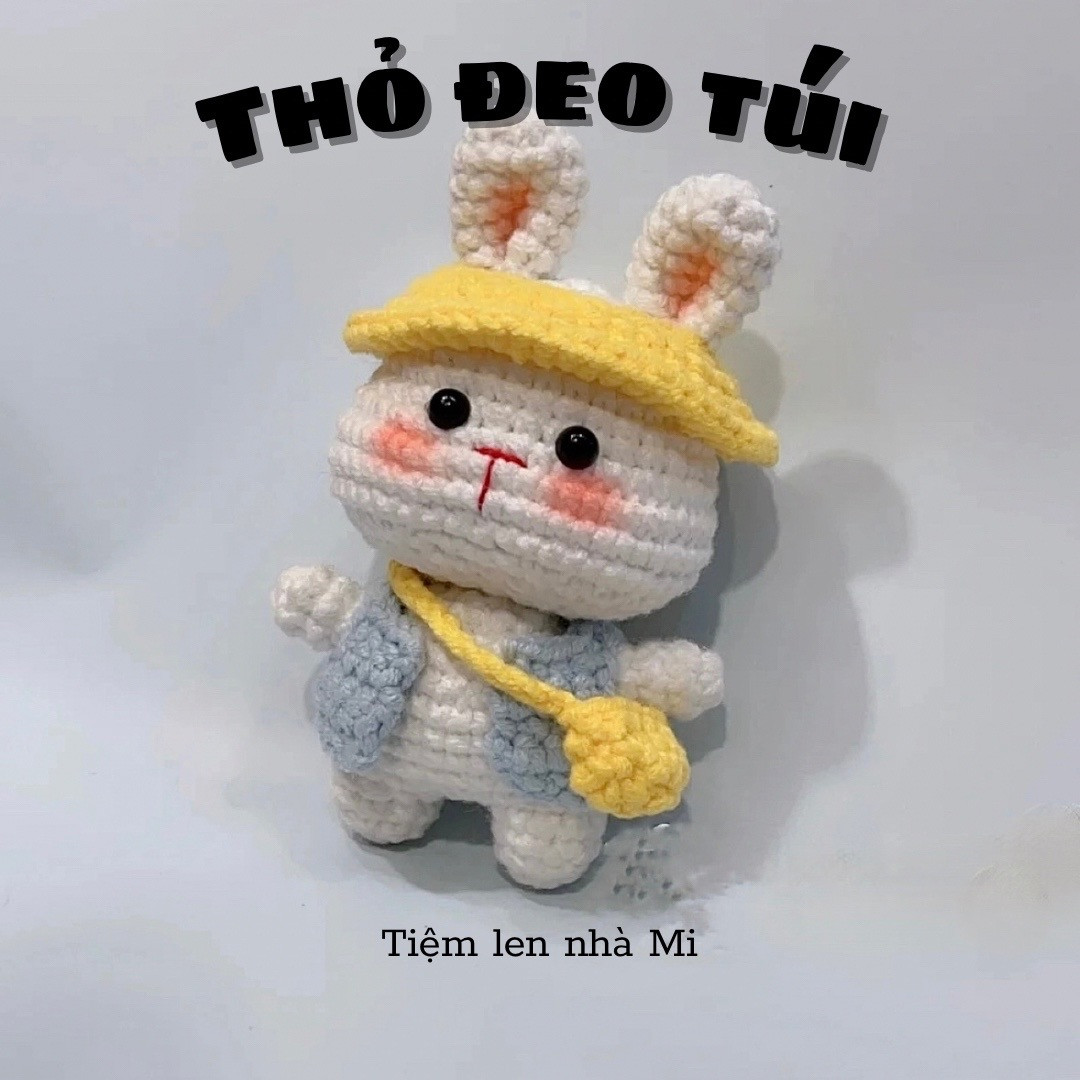 Hướng dẫn móc len Thỏ đeo túi dễ thương