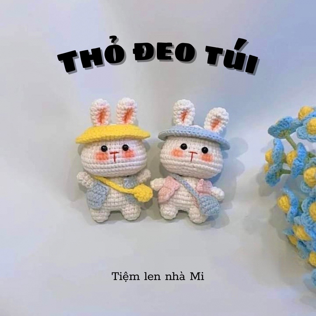 Hướng dẫn móc len Thỏ đeo túi dễ thương