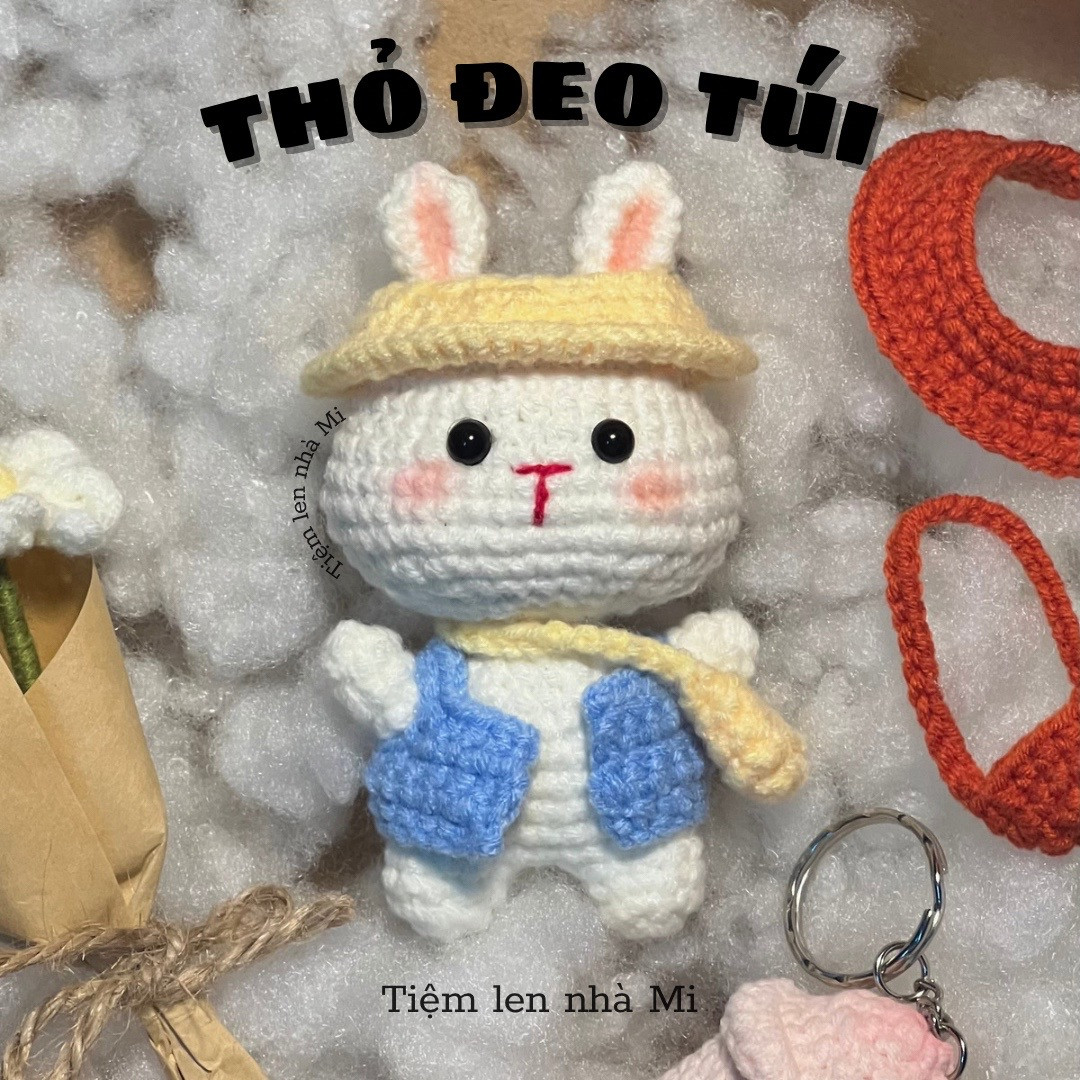 Hướng dẫn móc len Thỏ đeo túi dễ thương