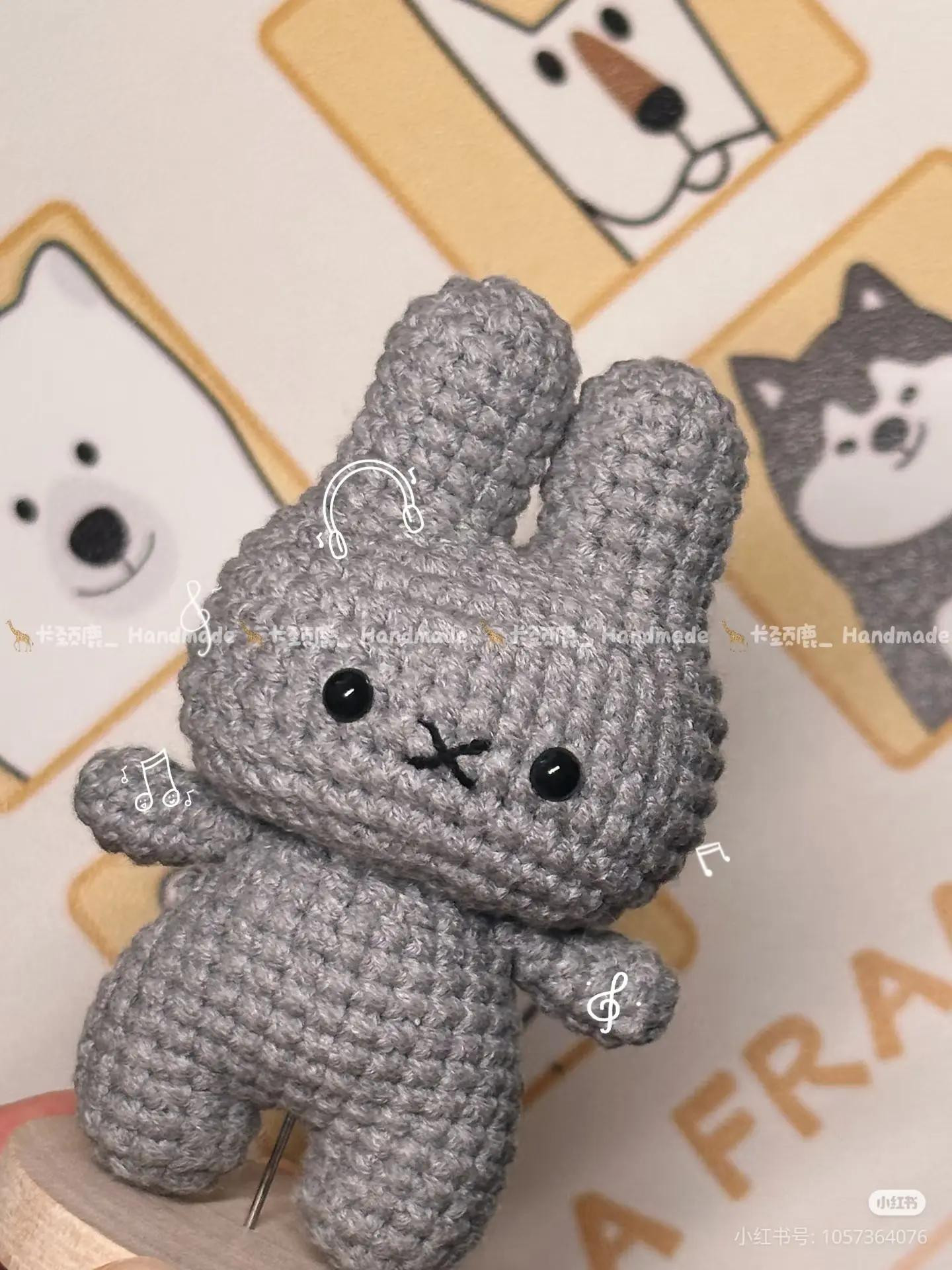 Hướng dẫn móc len Thỏ Miffy màu xám dễ thương